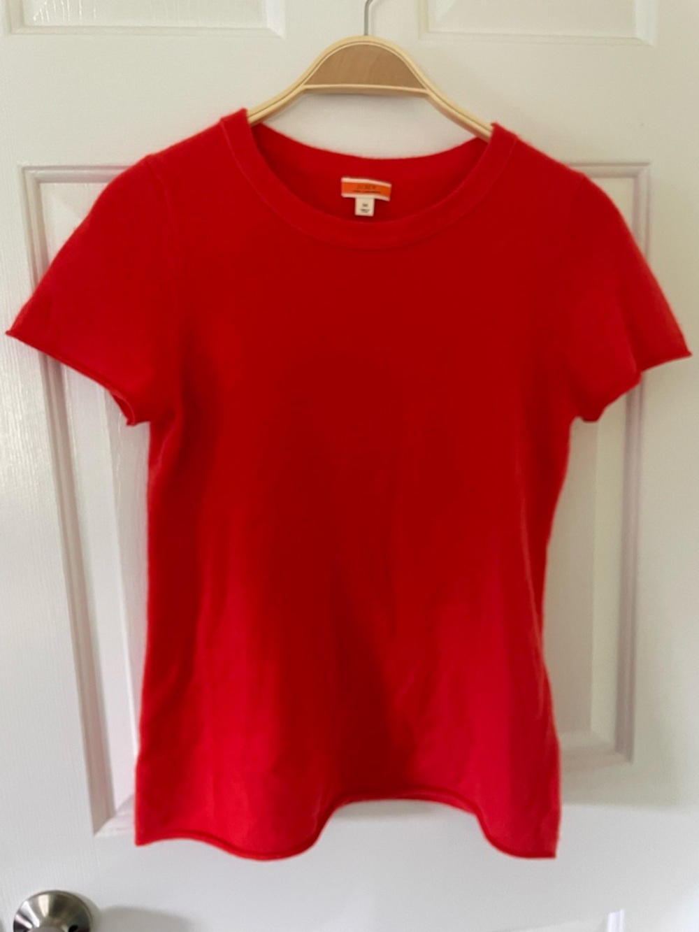 J. Crew Vibrant Orange Cashmere Baby Tee